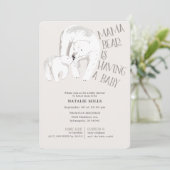 Mama Beer Taupe Neutraal Baby shower Invitation Kaart (Staand voorkant)