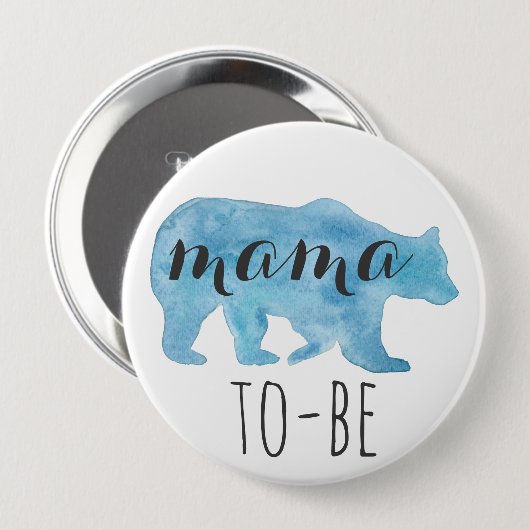 Mama Beer To-be Waterverf Button (Voorkant /achterkant)