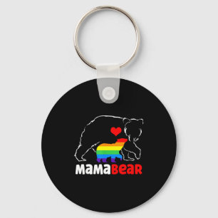 Mama beer trotse moeder regenboog vlag lgbt trots sleutelhanger