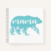 Mama Beer Turquoise Flowers Journal Notitieboek (Voorkant)