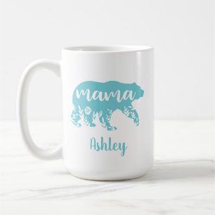 Mama Beer Turquoise Flowers Koffiemok