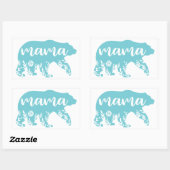 Mama Beer Turquoise Flowers Rechthoekige Sticker (Vel)