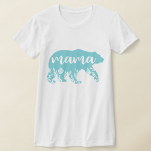 Mama Beer Turquoise Flowers T-shirt