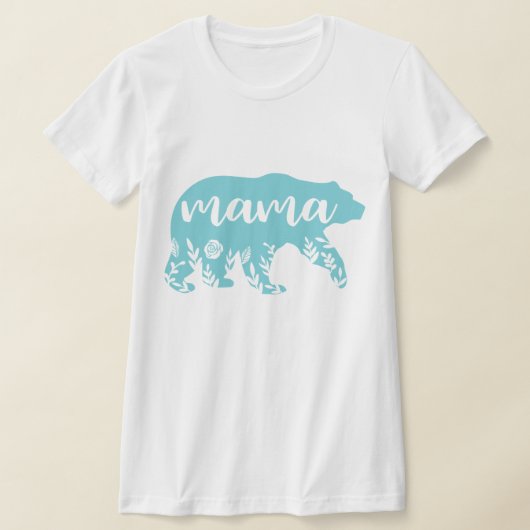 Mama Beer Turquoise Flowers T-shirt (Laagn)