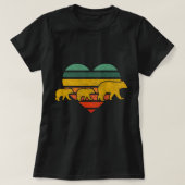 Mama Beer Twee Cubs Retro Heart Moederdag Gift Mo T-shirt (Design voorkant)