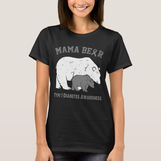 Mama Beer TYPE 1 DIABETES Bewustzijn T-shirt (Voorkant)