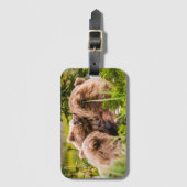 Mama beer verzorgt haar twee cubs, Lake Clark Nati Bagagelabel (Voorkant (verticaal))