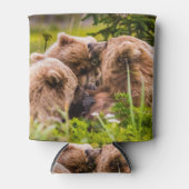 Mama beer verzorgt haar twee cubs, Lake Clark Nati Blikjeskoeler (Voorkant)