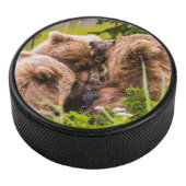 Mama beer verzorgt haar twee cubs, Lake Clark Nati Hockey Puck (3/4)