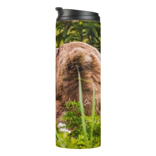 Mama beer verzorgt haar twee cubs, Lake Clark Nati Thermosbeker (Geroteerd rechts)