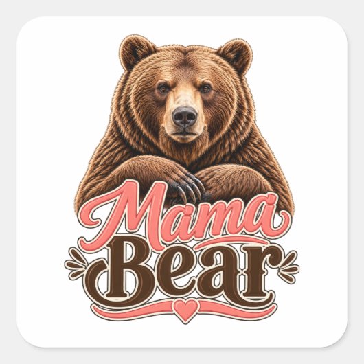 Mama Beer Vierkante Sticker (Voorkant)