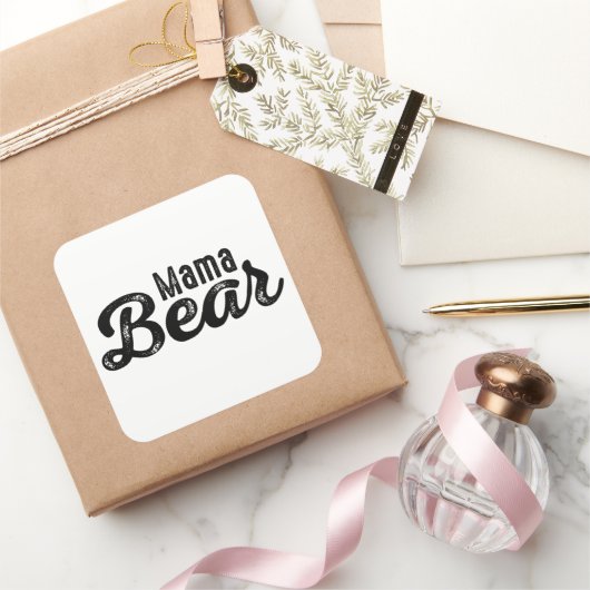 Mama Beer Vierkante Sticker (Geschenken)