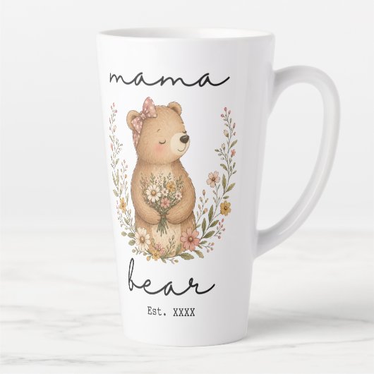 Mama Beer voor Moeder Moederdag Verjaardag Latte Mok (Rechts)