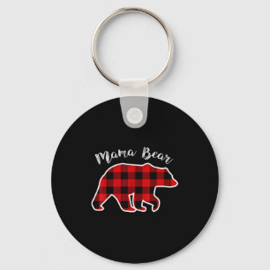 Mama Beer _ Vrouwen Rode Geruite Kerst Pyjama Fami Sleutelhanger