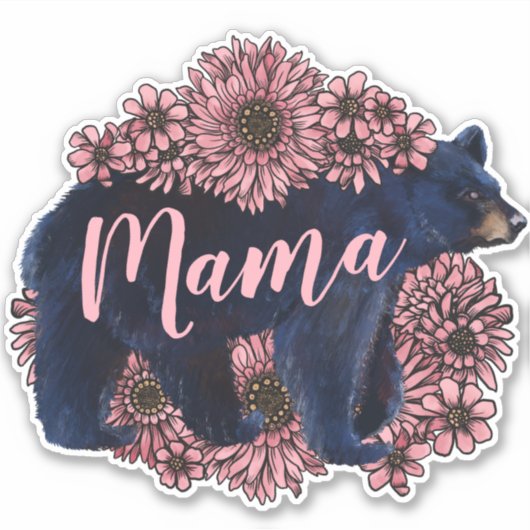 Mama Beer Wild Zwart Beer Sticker (Voorkant)