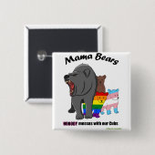 Mama Beren... niemand slaat onze kubussen in de wa Vierkante Button 5,1 Cm (Voorkant /achterkant)