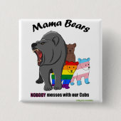 Mama Beren... niemand slaat onze kubussen in de wa Vierkante Button 5,1 Cm (Voorkant)