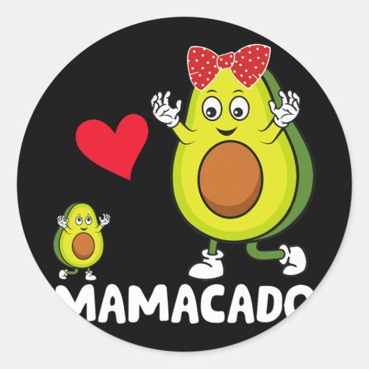 Mama Beste Moeder Avocado Mamacado Gelukkige Moede Ronde Sticker (Voorkant)