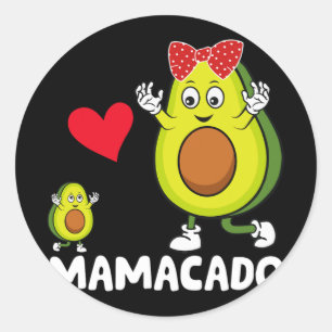 Mama Beste Moeder Avocado Mamacado Gelukkige Moede Ronde Sticker