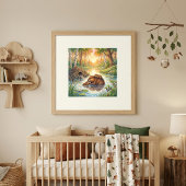 Mama Bever en Jongen Kraamkamer Poster