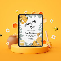 Mama bij baby shower Uitnodiging