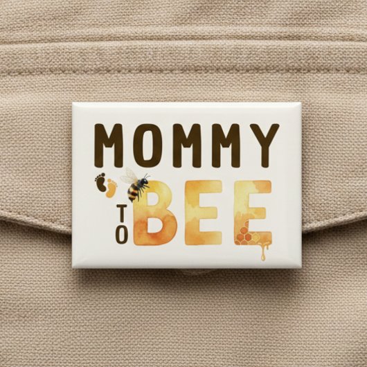 Mama bij Bij Hommelhoningraat Baby Shower Button