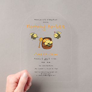 Mama Bij Mooi Honingbij Zoete Honing Baby Shower Acryl Uitnodigingen