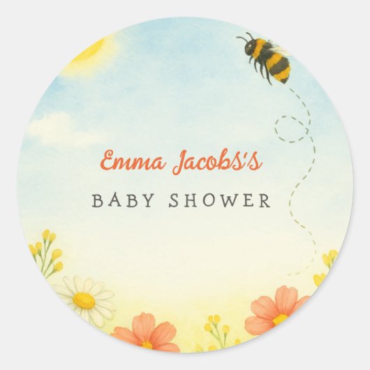 Mama Bij To Bee Baby Shower Sticker (Voorkant)