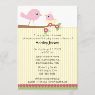 Mama Bird & Baby Baby shower Kaart