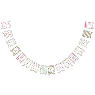 Mama Bird Baby shower  Patronen Bunting Flag Vlaggetjes