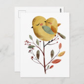 Mama Bird & Chick Whimsical Art Moederdag Briefkaart (Voorkant / Achterkant)