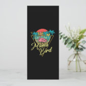 Mama Bird Flamingo Sunset Palm Tree Beach 80's Kaart (Staand voorkant)