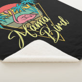Mama Bird Flamingo Sunset Palm Tree Beach 80's Sherpa Deken (3/4)