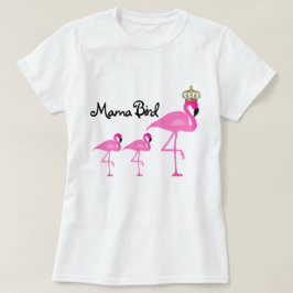Mama Bird Flamingo T-Shirt met twee baby's