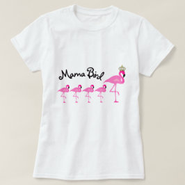Mama Bird Flamingo T-Shirt met vier baby's