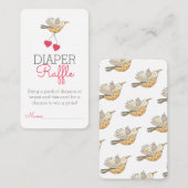 Mama Bird Flying with Hearts Diaper Raffle Informatiekaartje (Voorkant / Achterkant)