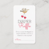 Mama Bird Flying with Hearts Diaper Raffle Informatiekaartje (Voorkant)