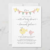 Mama Bird Little Chick Virtuele Baby Meisje Douche Kaart (Voorkant)