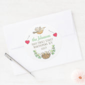 Mama Bird Return-adres Ronde Sticker (Envelop)