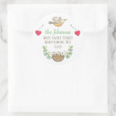 Mama Bird Return-adres Ronde Sticker (Tas)