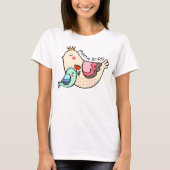 Mama Bird Schattigee Bird Art Moederdag cadeau Gra T-shirt (Voorkant)