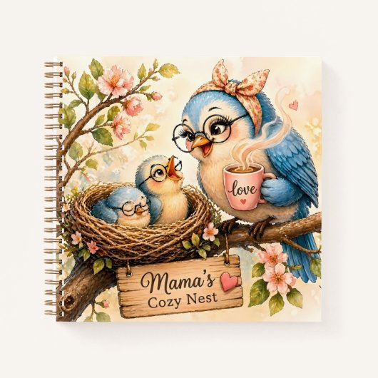 Mama Bird Spiraalschrift   Notitieboek (Voorkant)