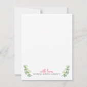 Mama Bird vliegt over Nest met hart Dank je Bedankkaart (Achterkant)