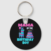 Mama Birthday Boy Llama Pinata Party Family Mathin Sleutelhanger (Voorkant)