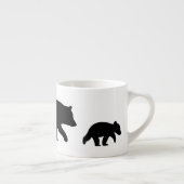 Mama Black Beer met Cubs Silhouettes | Wilde diere Espresso Kop (Rechts)