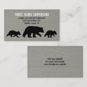 Mama Black Beer met Cubs Silhouettes | Wilde diere Visitekaartje (Voorkant / Achterkant)