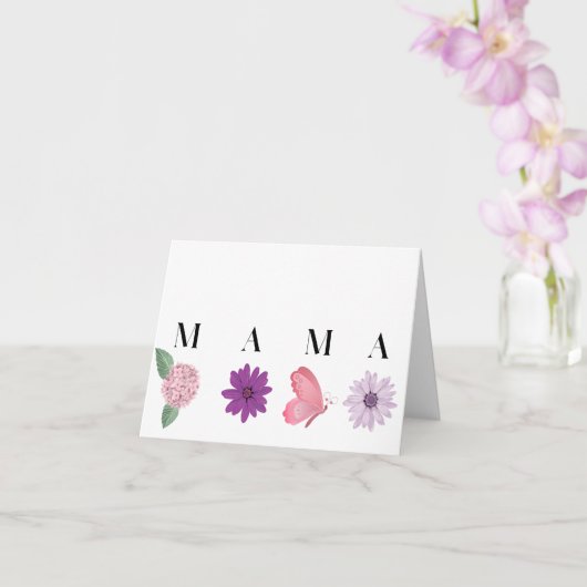MAMA Bloem Vlinder, Moederdag Kaart (Orchidee)