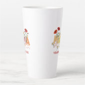 Mama Bloemen Moederdag Aangepaste Naam Klaproos & Latte Mok (Voorkant)