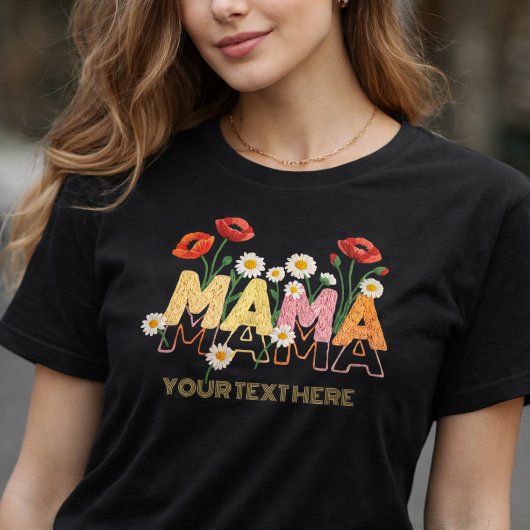 Mama Bloemen Moederdag Aangepaste Naam Klaproos & Tri-Blend Shirt
