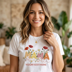 Mama Bloemen Moederdag Aangepaste Naam Klaproos & Tri-Blend Shirt
